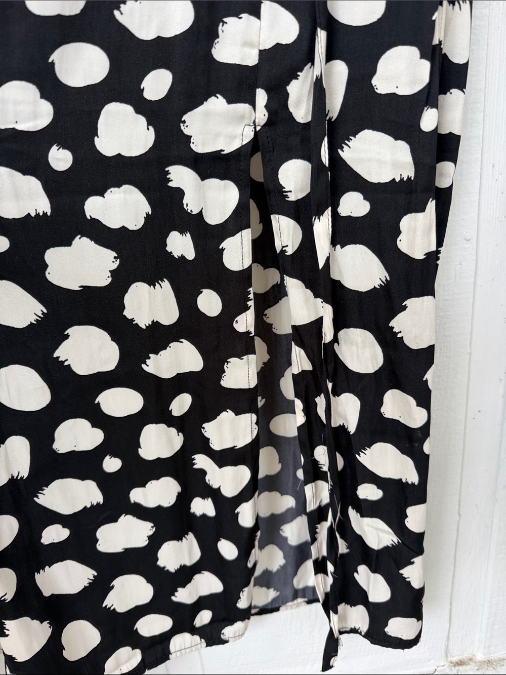 Versona Black & White Polka Dot Wrap Midi Dress - Picture 4 of 5